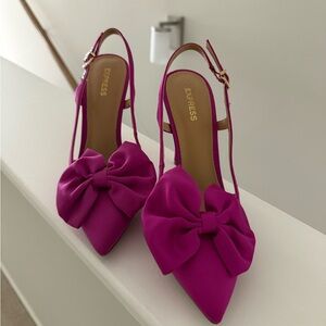 Express Women's Pink Bow Slingback Heels